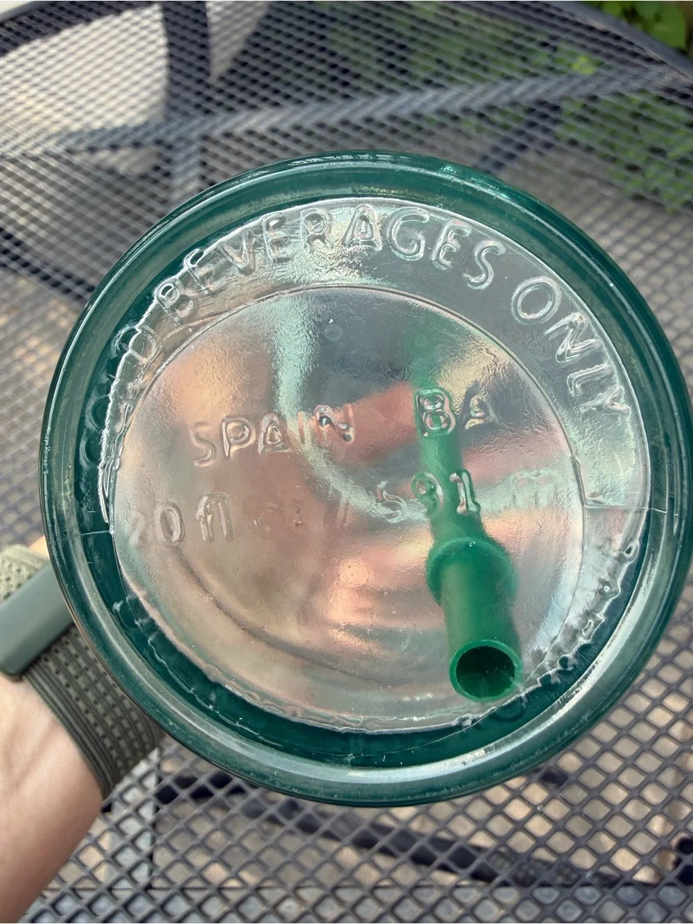 Starbucks RARE Glass Cold Cup with Green Straw